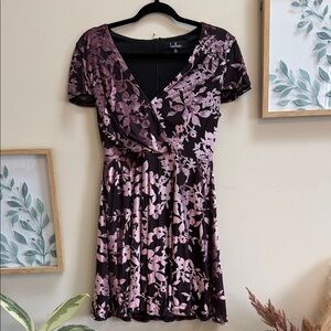 Lulu's Black and Pink Floral Mini Dress